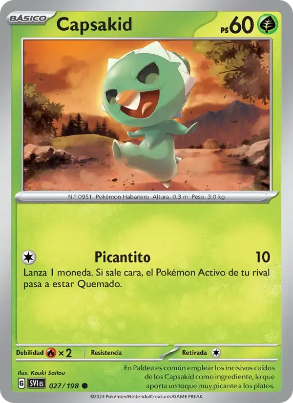 Capsakid — Escarlata y Púrpura 27 Spanish Pokémon card