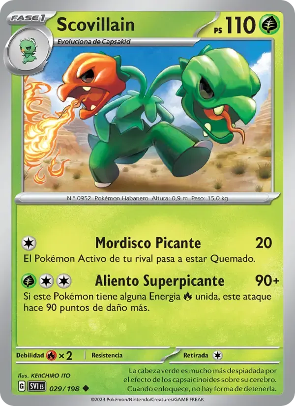Scovillain — Escarlata y Púrpura 29 Spanish Pokémon card