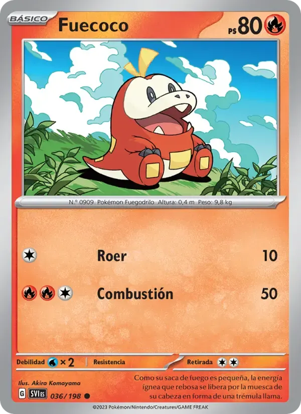 Fuecoco — Escarlata y Púrpura 36 Spanish Pokémon card