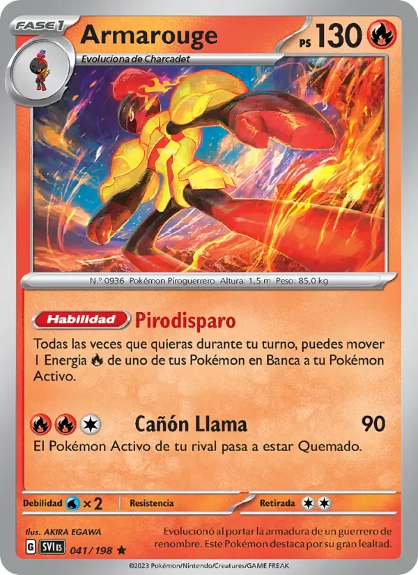 Armarouge — Escarlata y Púrpura 41 Spanish Pokémon card