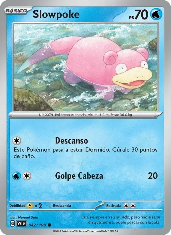 Slowpoke — Escarlata y Púrpura 42 Spanish Pokémon card
