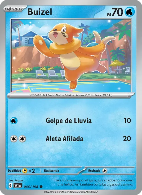 Buizel — Escarlata y Púrpura 46 Spanish Pokémon card