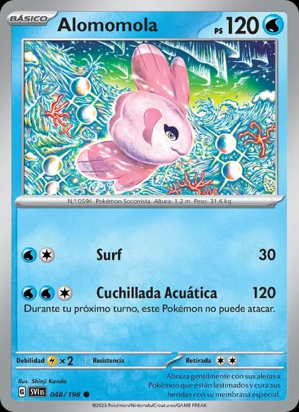 Alomomola — Escarlata y Púrpura 48 Spanish Pokémon card