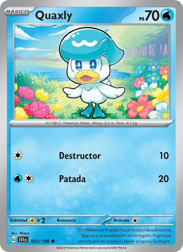 Quaxly — Escarlata y Púrpura 52 Spanish Pokémon card