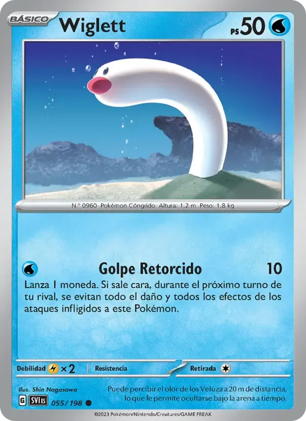 Wiglett — Escarlata y Púrpura 55 Spanish Pokémon card