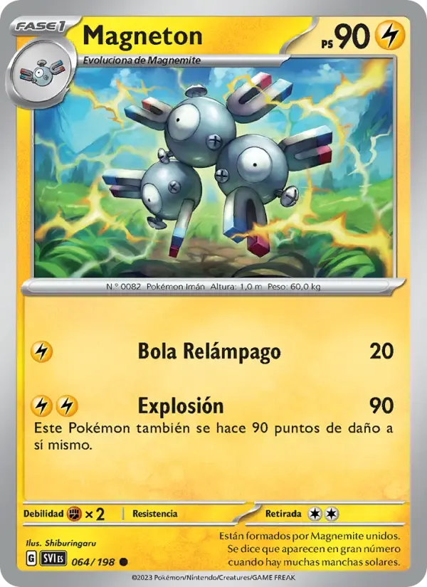 Magneton — Escarlata y Púrpura 64 Spanish Pokémon card
