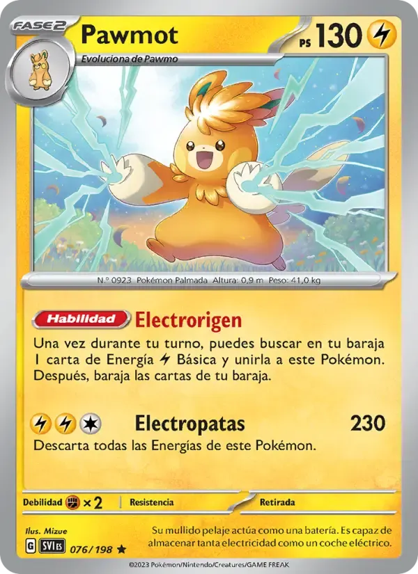 Pawmot — Escarlata y Púrpura 76 Spanish Pokémon card