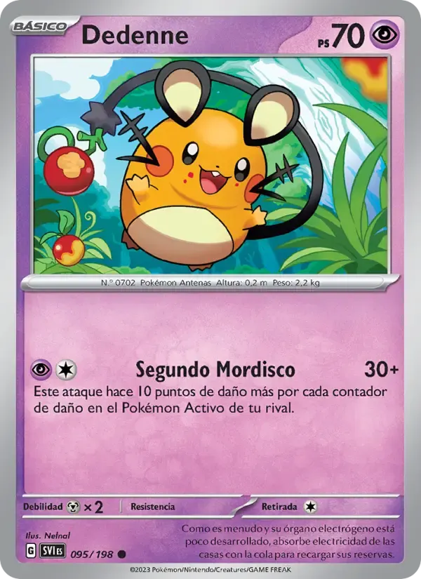 Dedenne — Escarlata y Púrpura 95 Spanish Pokémon card