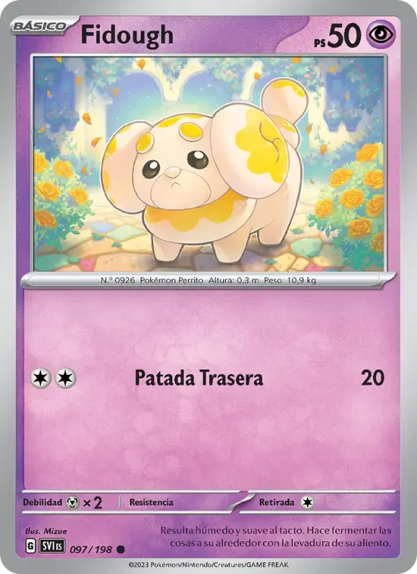 Fidough — Escarlata y Púrpura 97 Spanish Pokémon card