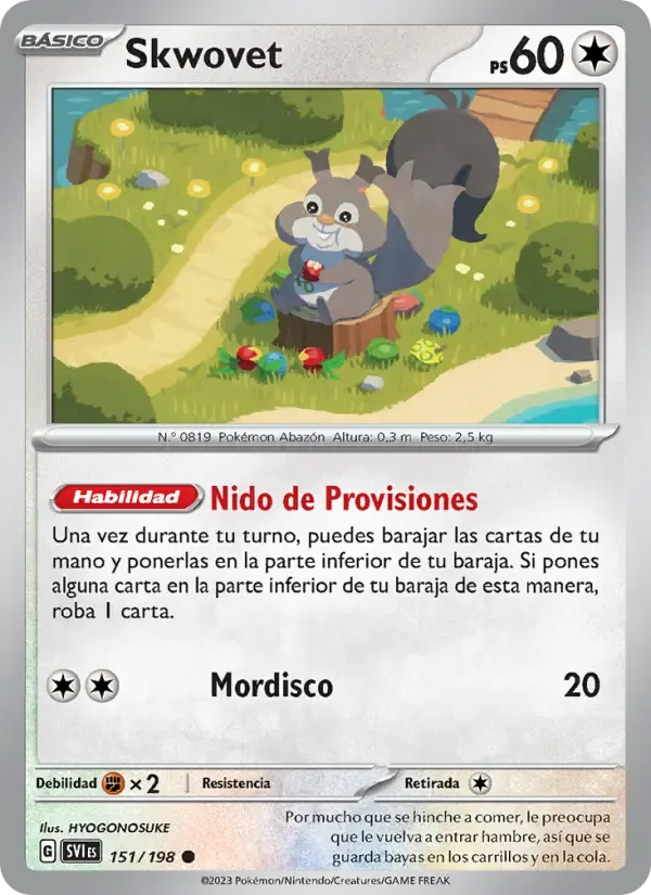 Skwovet — Escarlata y Púrpura 151 Spanish Pokémon card