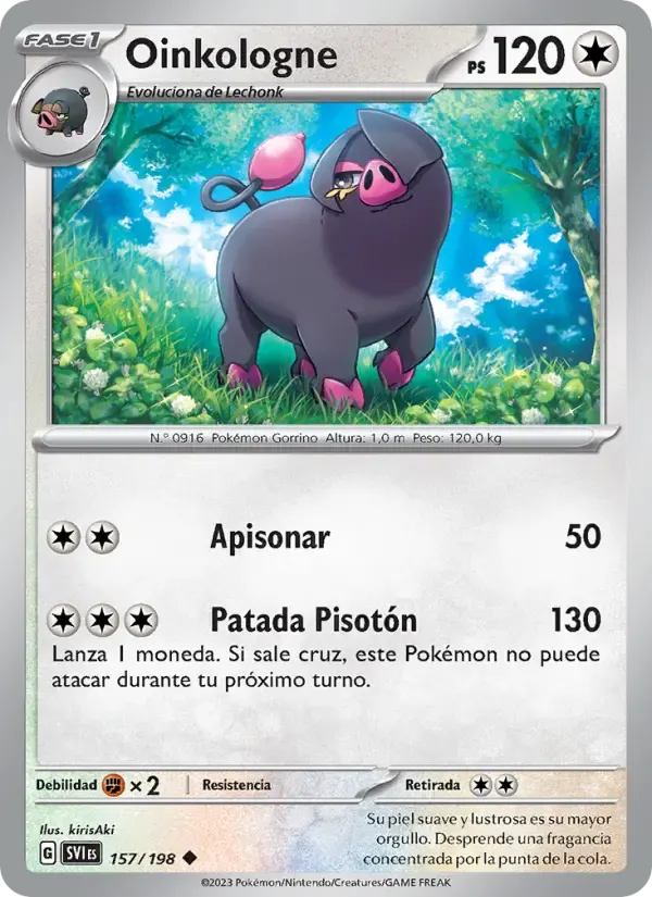 Oinkologne — Escarlata y Púrpura 157 Spanish Pokémon card
