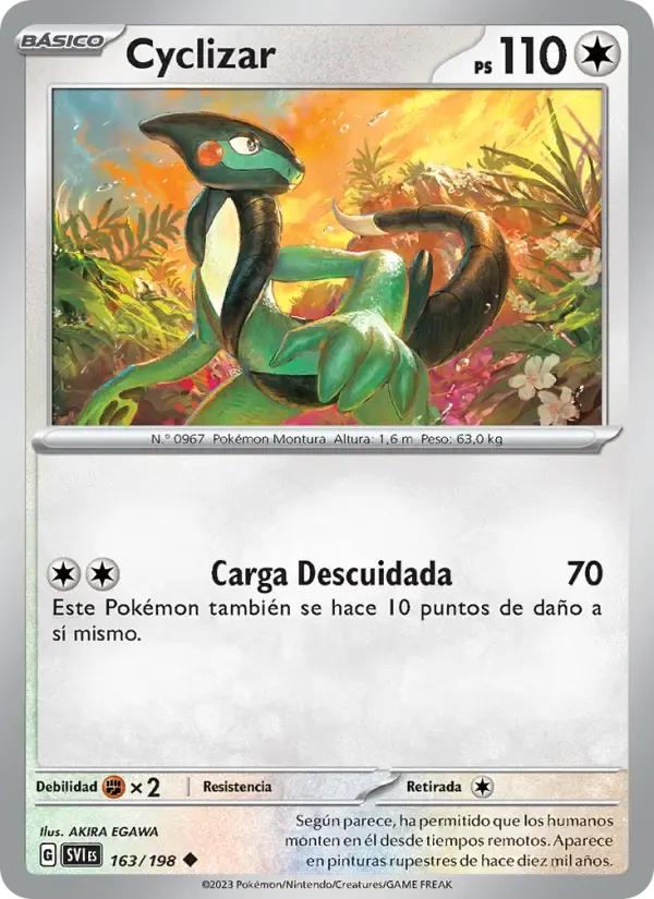 Cyclizar — Escarlata y Púrpura 163 Spanish Pokémon card