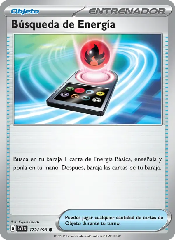 Búsqueda de Energía — Escarlata y Púrpura 172 Spanish Pokémon card