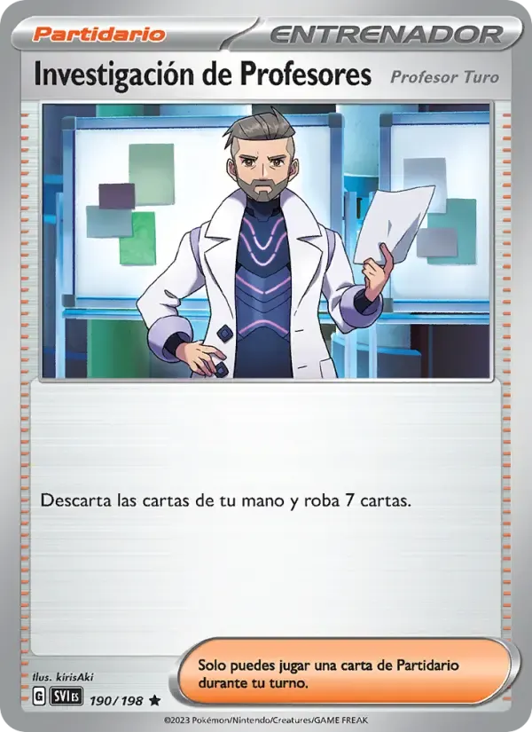 Investigación de Profesores — Escarlata y Púrpura 190 Spanish Pokémon card