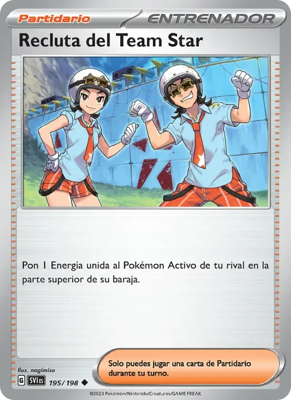 Recluta del Team Star — Escarlata y Púrpura 195 Spanish Pokémon card