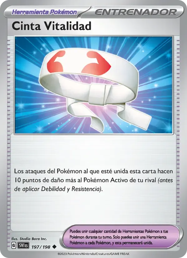 Cinta Vitalidad — Escarlata y Púrpura 197 Spanish Pokémon card