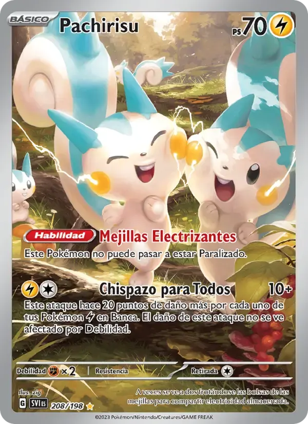 Pachirisu — Escarlata y Púrpura 208 Spanish Pokémon card