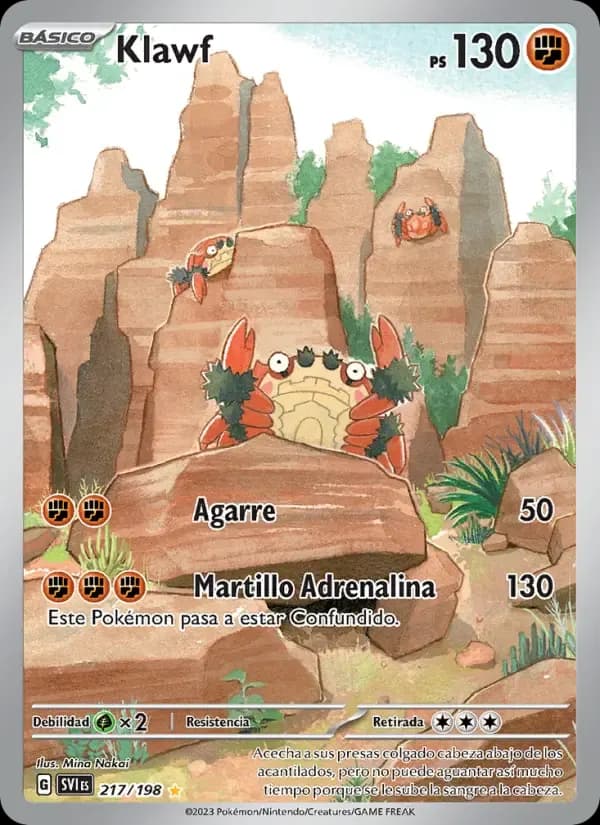 Klawf — Escarlata y Púrpura 217 Spanish Pokémon card