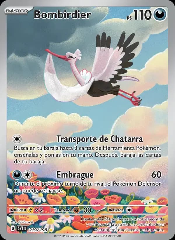 Bombirdier — Escarlata y Púrpura 219 Spanish Pokémon card