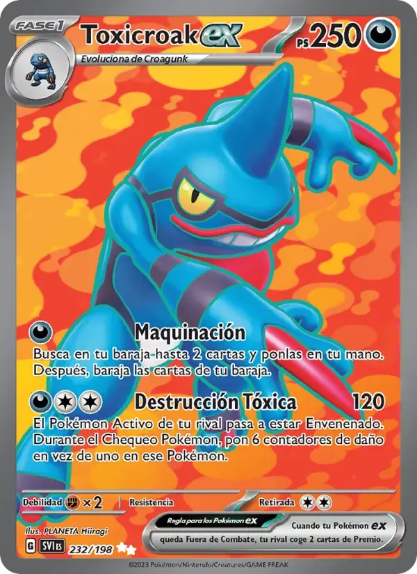Toxicroak ex — Escarlata y Púrpura 232 Spanish Pokémon card