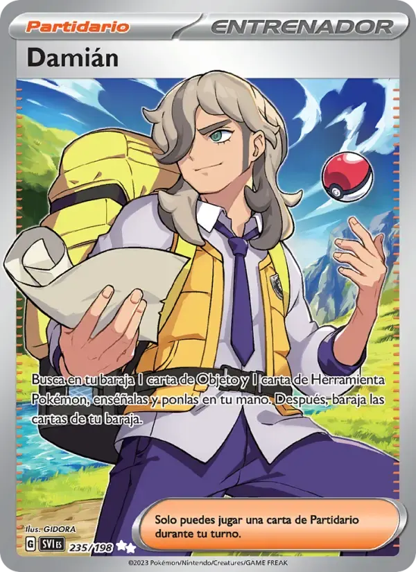 Damián — Escarlata y Púrpura 235 Spanish Pokémon card