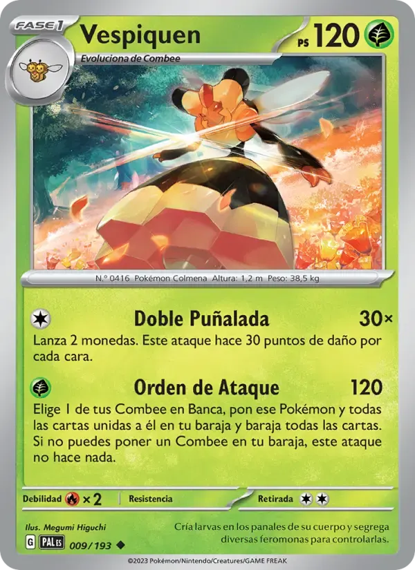 Vespiquen — Evoluciones en Paldea 9 Spanish Pokémon card