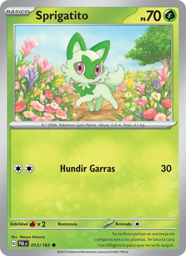 Sprigatito — Evoluciones en Paldea 13 Spanish Pokémon card