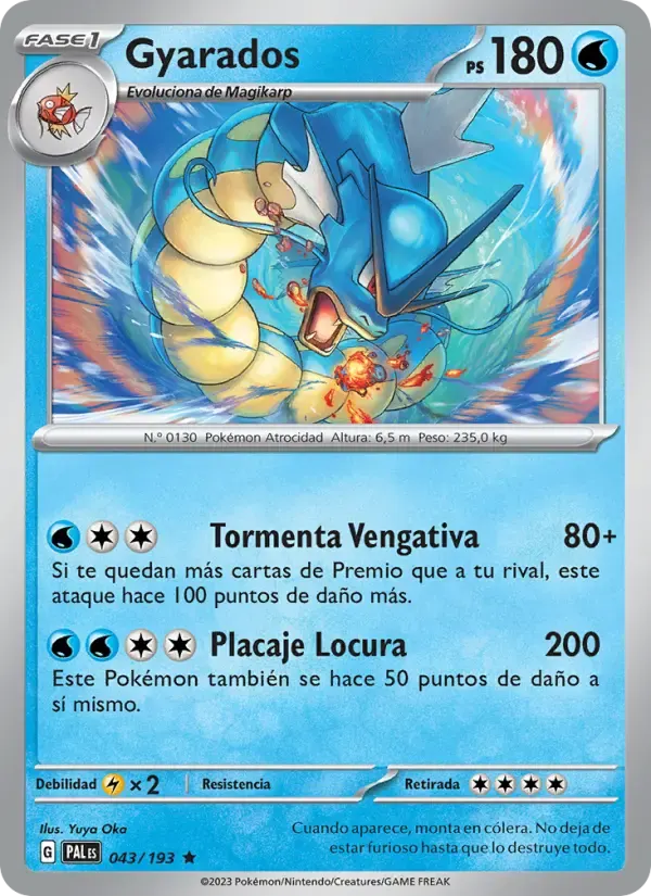 Gyarados — Evoluciones en Paldea 43 Spanish Pokémon card