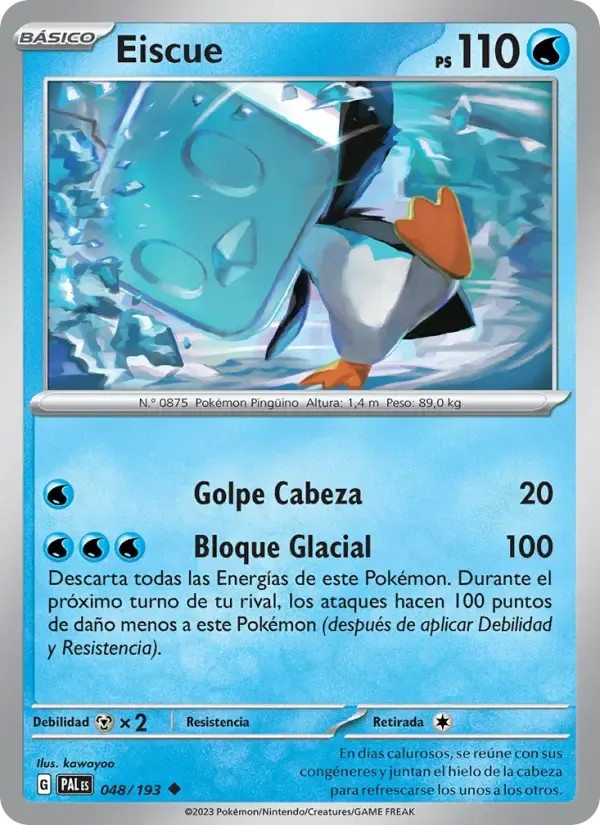 Eiscue — Evoluciones en Paldea 48 Spanish Pokémon card