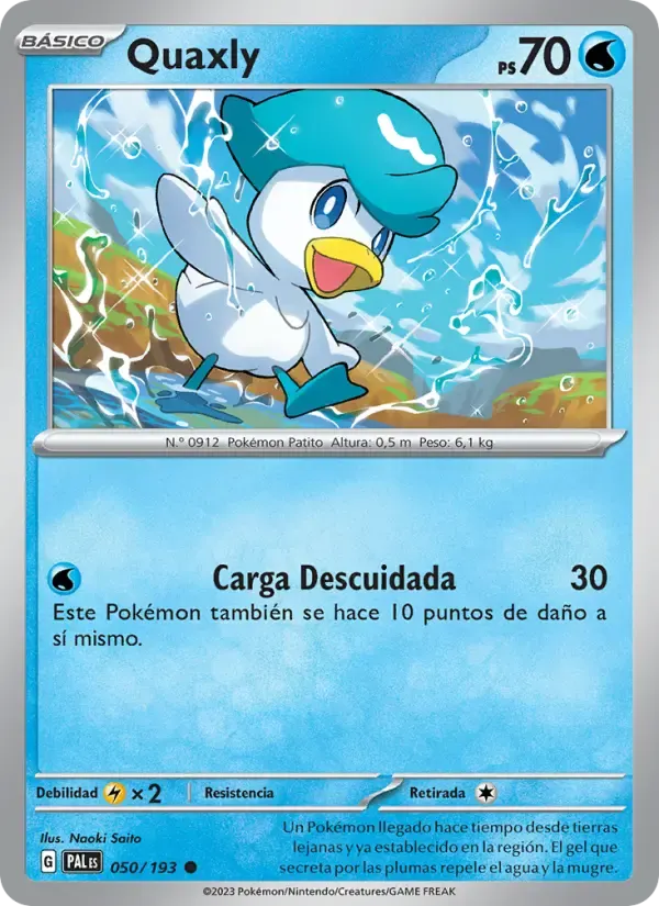 Quaxly — Evoluciones en Paldea 50 Spanish Pokémon card
