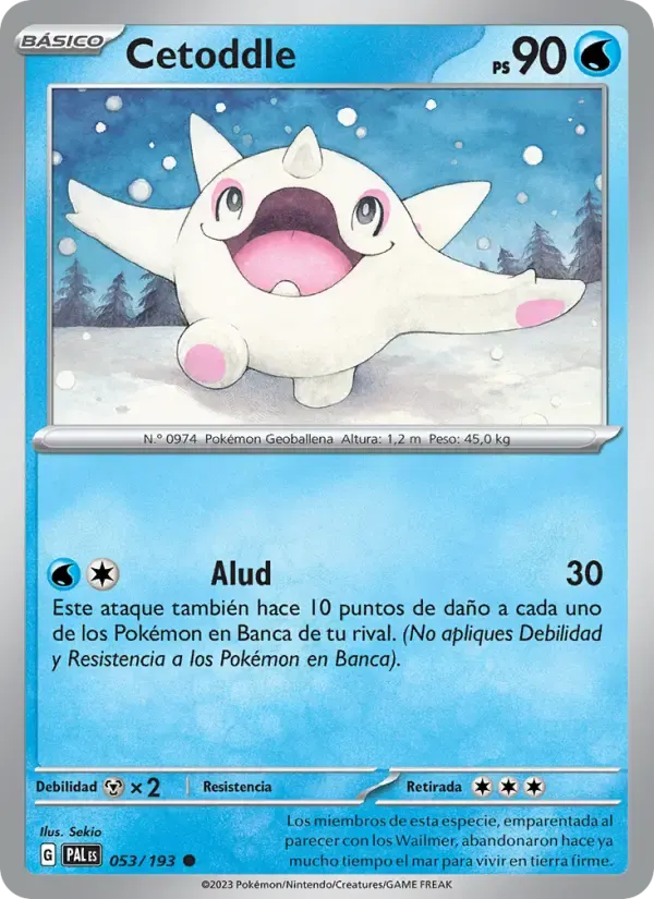 Cetoddle — Evoluciones en Paldea 53 Spanish Pokémon card