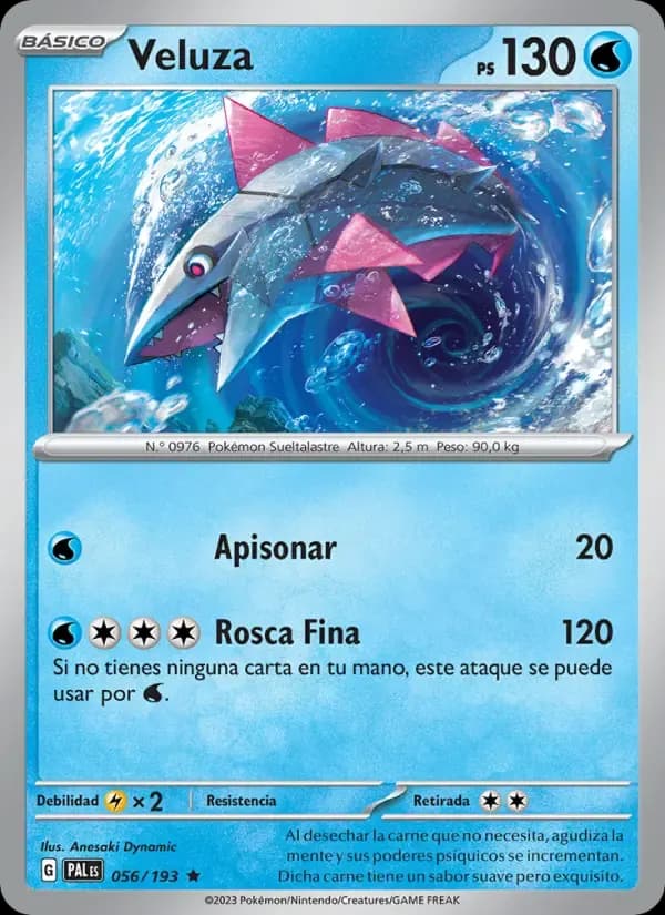 Veluza — Evoluciones en Paldea 56 Spanish Pokémon card