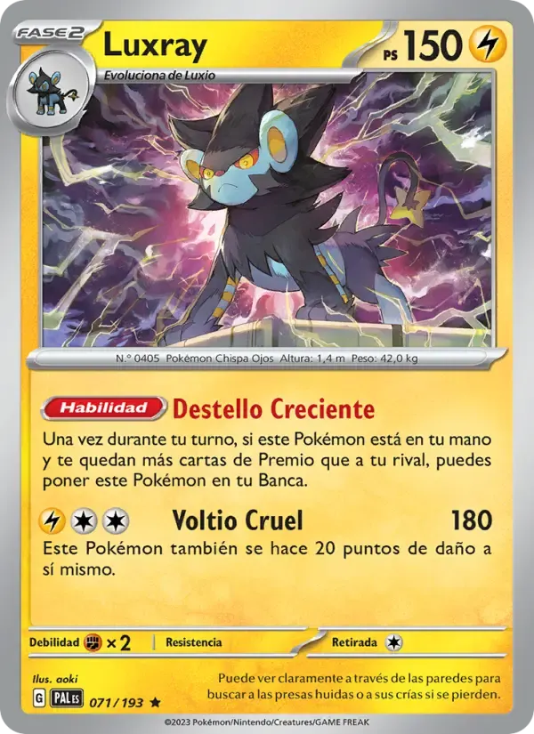 Luxray — Evoluciones en Paldea 71 Spanish Pokémon card