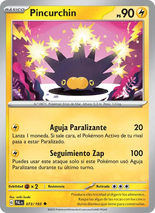 Pincurchin — Evoluciones en Paldea 73 Spanish Pokémon card