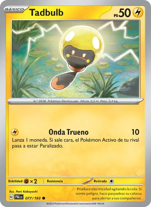 Tadbulb — Evoluciones en Paldea 77 Spanish Pokémon card