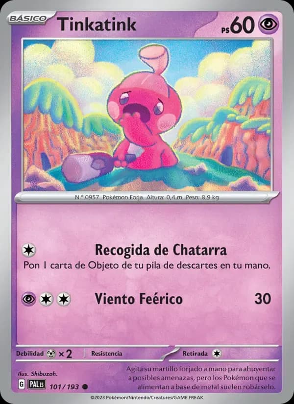 Tinkatink — Evoluciones en Paldea 101 Spanish Pokémon card