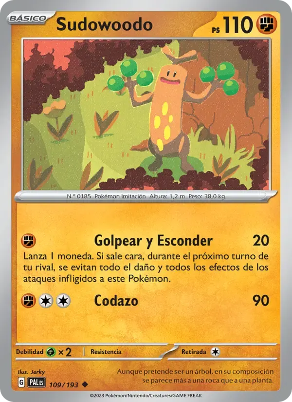 Sudowoodo — Evoluciones en Paldea 109 Spanish Pokémon card