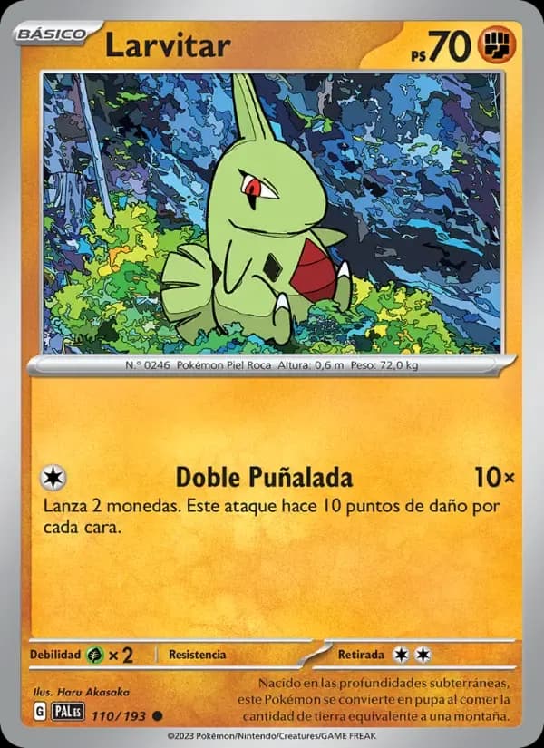 Larvitar — Evoluciones en Paldea 110 Spanish Pokémon card