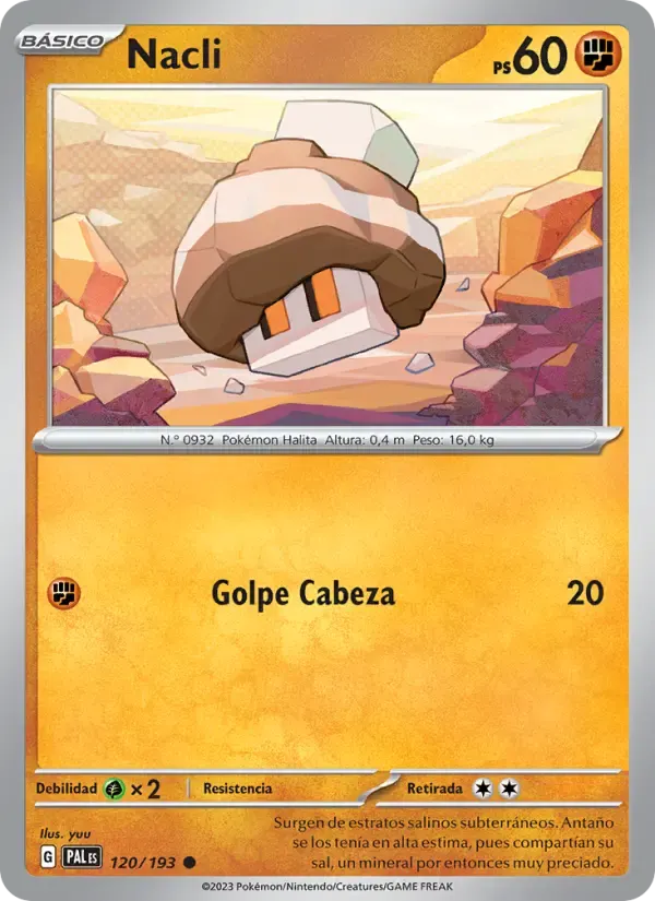 Nacli — Evoluciones en Paldea 120 Spanish Pokémon card