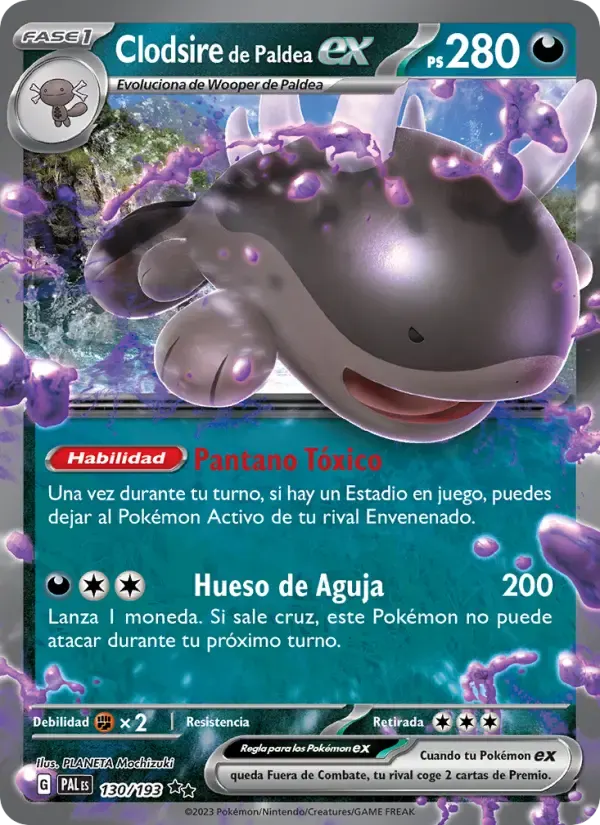 Clodsire de Paldea ex — Evoluciones en Paldea 130 Spanish Pokémon card