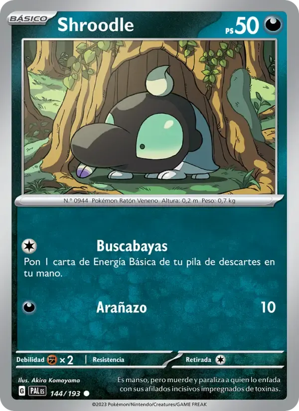 Shroodle — Evoluciones en Paldea 144 Spanish Pokémon card