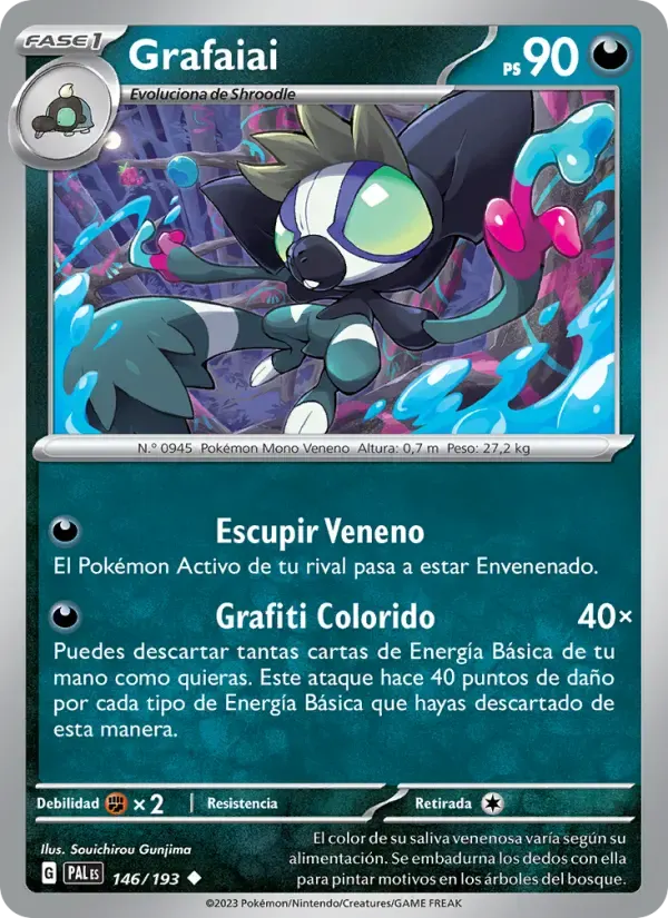 Grafaiai — Evoluciones en Paldea 146 Spanish Pokémon card