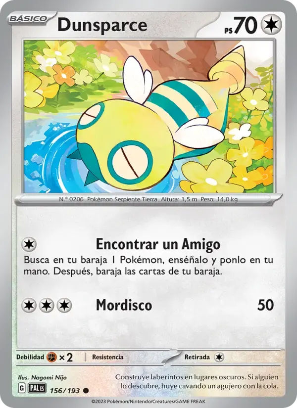 Dunsparce — Evoluciones en Paldea 156 Spanish Pokémon card