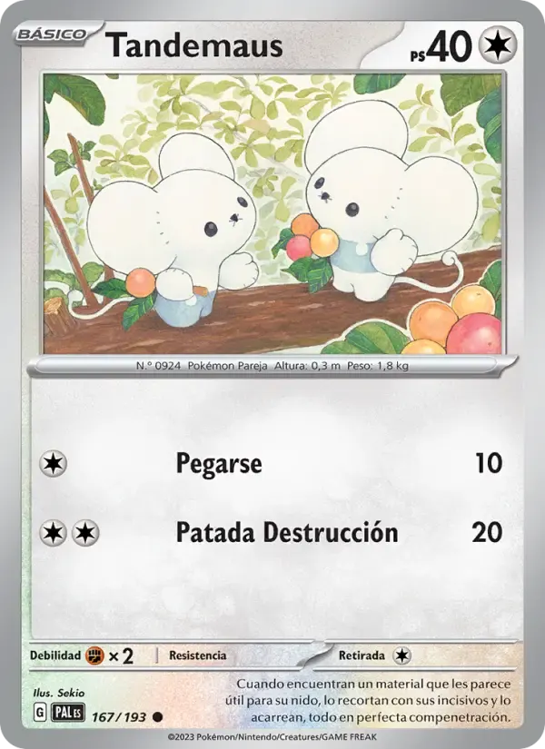Tandemaus — Evoluciones en Paldea 167 Spanish Pokémon card