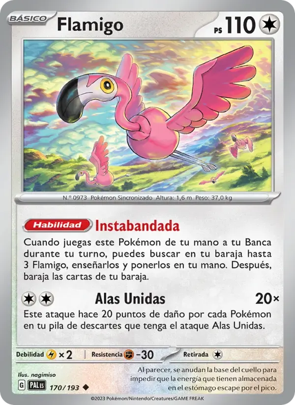 Flamigo — Evoluciones en Paldea 170 Spanish Pokémon card