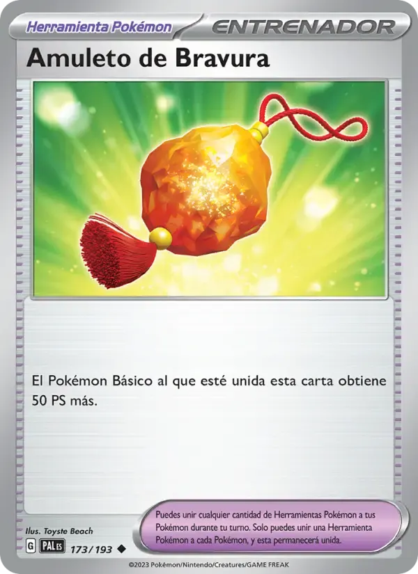 Amuleto de Bravura — Evoluciones en Paldea 173 Spanish Pokémon card