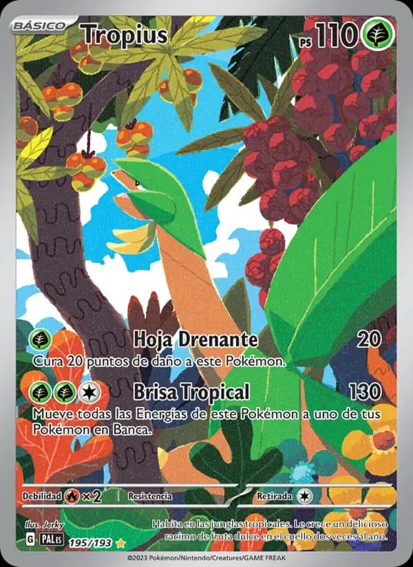 Tropius — Evoluciones en Paldea 195 Spanish Pokémon card