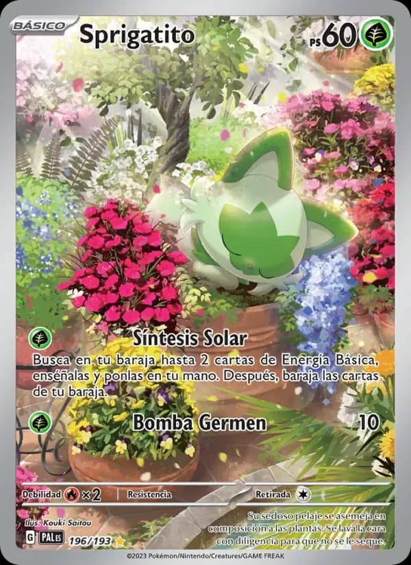 Sprigatito — Evoluciones en Paldea 196 Spanish Pokémon card