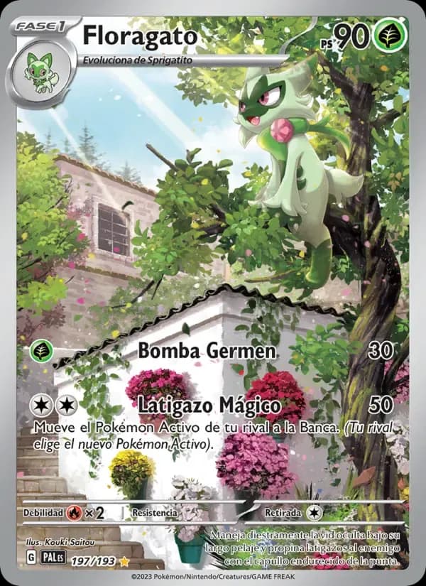 Floragato — Evoluciones en Paldea 197 Spanish Pokémon card