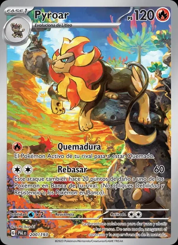 Pyroar — Evoluciones en Paldea 200 Spanish Pokémon card